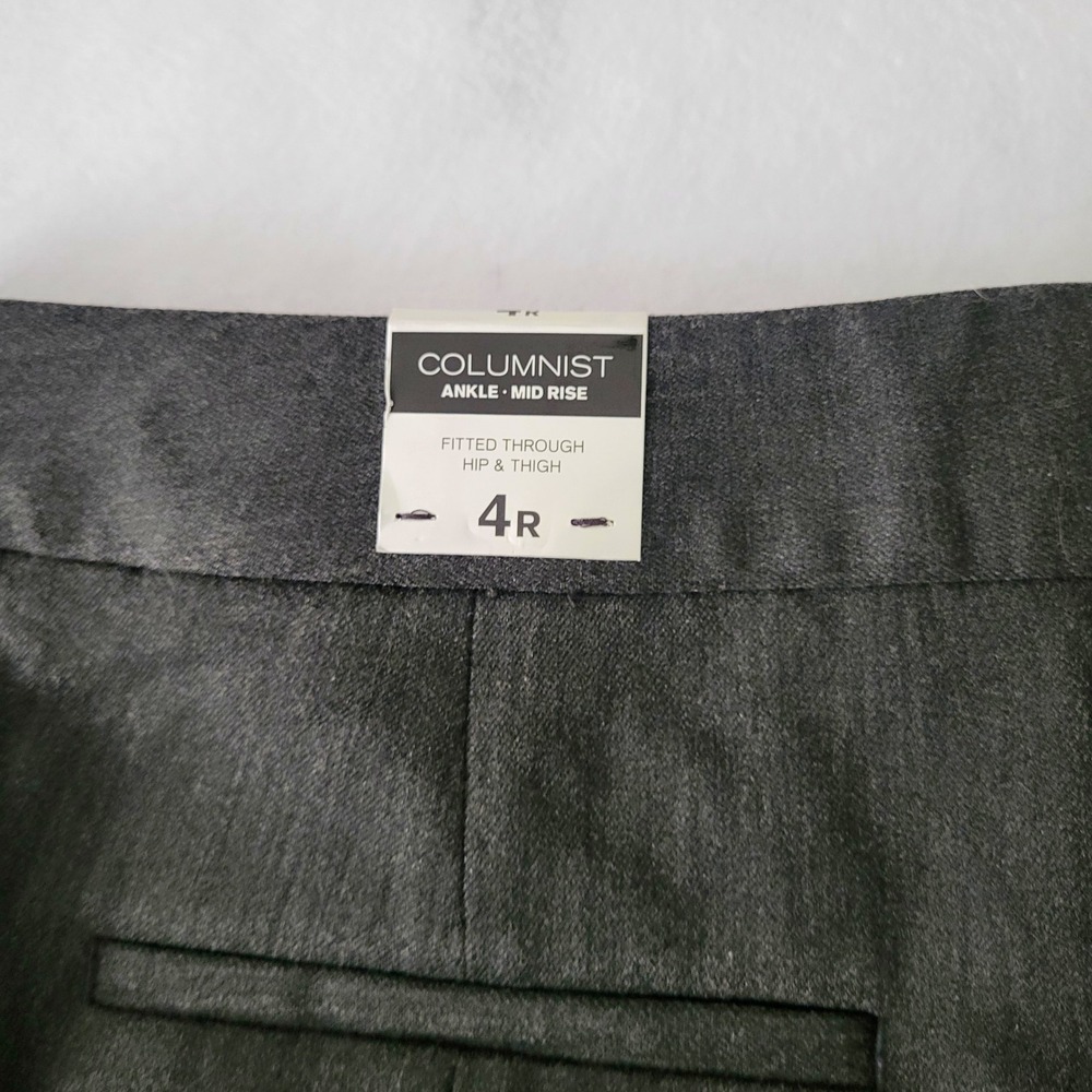 Express Columnist Ankle Pants Womens 4R Gray Mid Rise Fitted Dress Trousers New - Picture 8 of 11